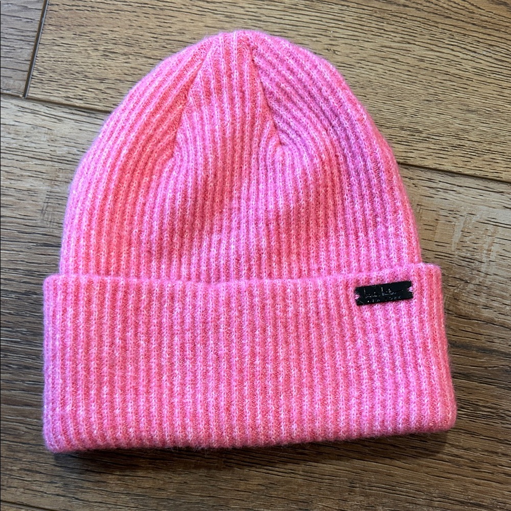 NWOT Nicole Miller Pink Ribbed Women’s Beanie/Hat One Size
